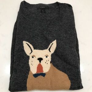 NWOT J.Crew Frenchie Bulldog Sweater Sz S